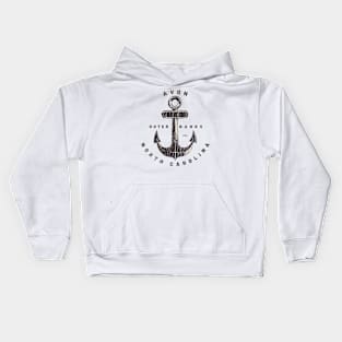 Avon, NC Summertime Vacationing Big Anchor Kids Hoodie